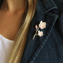 Load image into Gallery viewer, Cherry Blossom Pink Flower Brooch