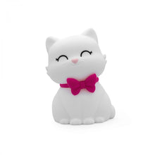 Load image into Gallery viewer, DHINK | MEDIUM COLOUR CHANGING LED NIGHT LIGHT | WHITE CAT WITH FUSCHIA PINK COLLAR