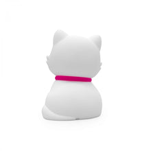 Load image into Gallery viewer, DHINK | MEDIUM COLOUR CHANGING LED NIGHT LIGHT | WHITE CAT WITH FUSCHIA PINK COLLAR