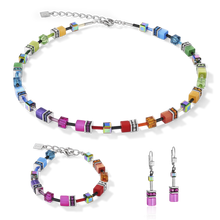 Load image into Gallery viewer, GeoCUBE® Earrings multicolour pink