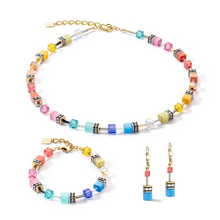 Load image into Gallery viewer, GeoCUBE® Earrings multicolour classic gold