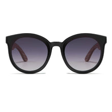 Load image into Gallery viewer, BELLA SUNGLASSES- MIDNIGHT l Black Gradient Lens l Walnut Arms