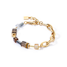 Load image into Gallery viewer, GeoCUBE® Chunky Chain bracelet gold-brown