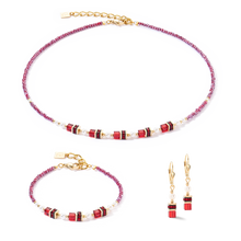Load image into Gallery viewer, Sparkling Princess earrings gold-red