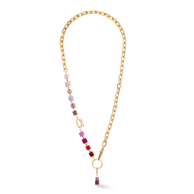 Load image into Gallery viewer, Necklace Cube Fusion Charm gold-red