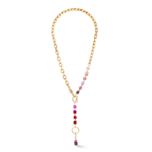 Load image into Gallery viewer, Necklace Cube Fusion Charm gold-red
