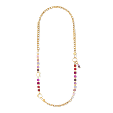 Load image into Gallery viewer, Necklace Cube Fusion Charm gold-red