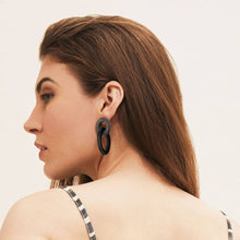 Load image into Gallery viewer, Black Horn Handmade Statement jewelry Dangle Earrings