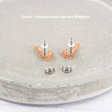 Load image into Gallery viewer, Gold glitter candy cane Christmas studs