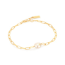 Load image into Gallery viewer, Pearl Sparkle Chunky chain Bracelet Gold