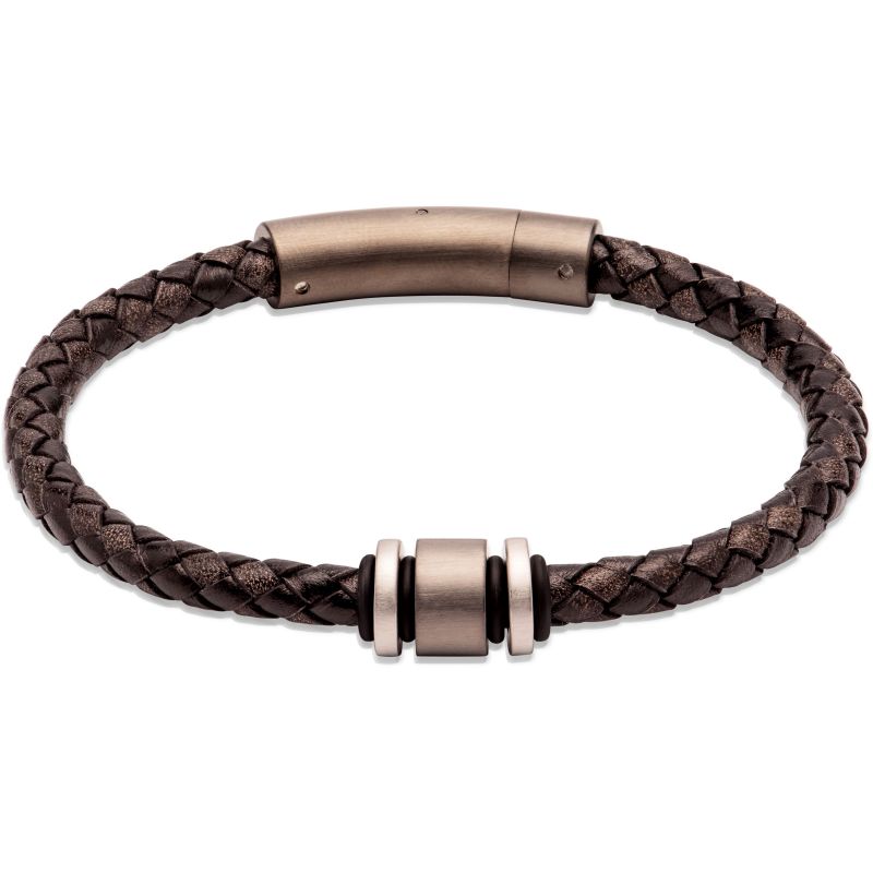 Leather Bracelet with gunmetal MATTE POLISHED CLASP AND DECORATION  b457