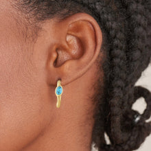 Load image into Gallery viewer, Turquoise wave huge hoop Earrings