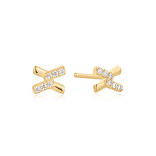 Load image into Gallery viewer, Cross Cubic Zirconia Studs