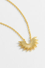 Load image into Gallery viewer, Half Sunburst Necklace Gold Plated