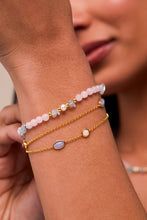 Load image into Gallery viewer, EB EDIT Multi Gemstone Double Chain Bracelet- Gold Plated