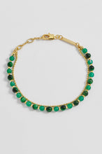 Load image into Gallery viewer, EB EDIT Gemstone Duo Green Cat Eye Bracelet- Gold Plated