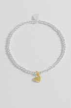 Load image into Gallery viewer, Sienna Beaded Folded Heart Charm Bracelet