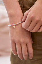 Load image into Gallery viewer, Sienna Beaded Folded Heart Charm Bracelet