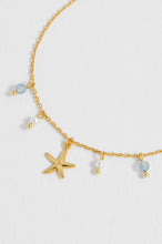 Load image into Gallery viewer, Starfish Charm Bracelet with Pearl and Blue Lace Agate