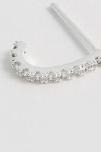 Load image into Gallery viewer, J Pave Huggie Earring Silver Plated