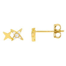 Load image into Gallery viewer, Duo Star Studs - Gold Plated