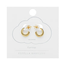 Load image into Gallery viewer, Double Hoop Plain and CZ Earrings