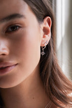 Load image into Gallery viewer, Mixed CZ North Star Hoop Earrings