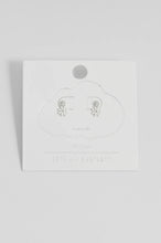 Load image into Gallery viewer, White Enamel Double Flower Studs (Silver Plated)