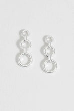 Load image into Gallery viewer, EB EDIT WATERPROOF PVD COATED Graduated Round Link Drop Earrings - Silver Plated