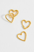 Load image into Gallery viewer, Double Heart Hoop Earrings
