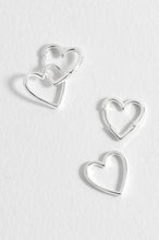 Load image into Gallery viewer, Double Heart Hoop Earrings