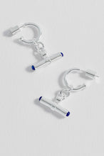Load image into Gallery viewer, EB Edit Lapis Lazuli Cabochon T-Bar Hoop Earrings