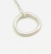 Load image into Gallery viewer, Adele Taylor Two-Circles Pendant Necklace-Sterling Silver & Oxidised Silver, Handmade in Sheffield