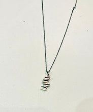 Load image into Gallery viewer, Adele Taylor Stacked Shapes Necklace – Oxidised Silver Chain | Handmade in Sheffield