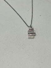 Load image into Gallery viewer, Adele Taylor Stacked Shapes Necklace – Oxidised Silver Chain | Handmade in Sheffield