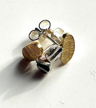 Load image into Gallery viewer, Adele Taylor Textured Silver Studs with gold plating – Handmade in Sheffield