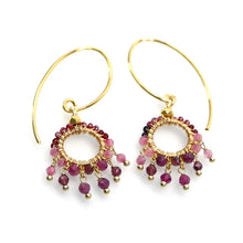 Load image into Gallery viewer, AM Gemstones and Crystal, gold plated earrings