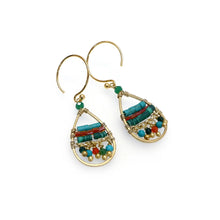 Load image into Gallery viewer, AM Drop Lapis, gold plated earrings