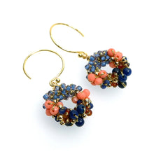 Load image into Gallery viewer, AM Round gold plated earrings
