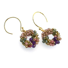 Load image into Gallery viewer, AM Round gold plated earrings