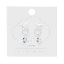 Load image into Gallery viewer, Mixed CZ North Star Hoop Earrings