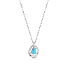 Load image into Gallery viewer, Turquoise wave circle pendant necklace