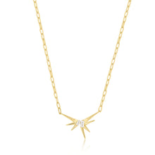 Load image into Gallery viewer, Gold Sparkle Spike Pendant Necklace