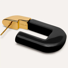 Load image into Gallery viewer, Lorde Link Earrings in Jet Black