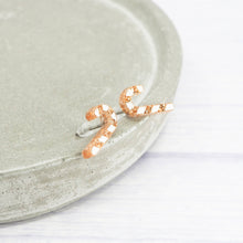 Load image into Gallery viewer, Gold glitter candy cane Christmas studs