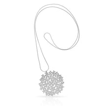 Load image into Gallery viewer, Hortensia Silver Plated long Pendant on white background| RAS Jewellery | ORA Gallery Sheffield