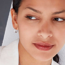 Load image into Gallery viewer, Kit Heath Bevel Cirque PAVE CZ Semi Hoop Stud Earrings