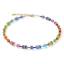 Load image into Gallery viewer, GeoCUBE® Necklace multicolour rainbow gold
