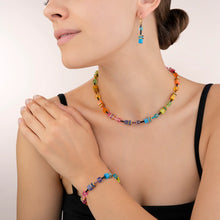 Load image into Gallery viewer, GeoCUBE® Earrings multicolour rainbow gold