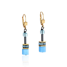 Load image into Gallery viewer, GeoCUBE® Earrings multicolour rainbow gold